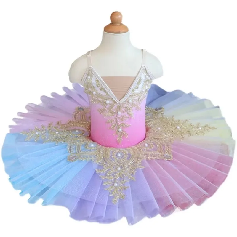 Детская красочная юбка-пачка балерины балетное платье детский костюм Лебединое