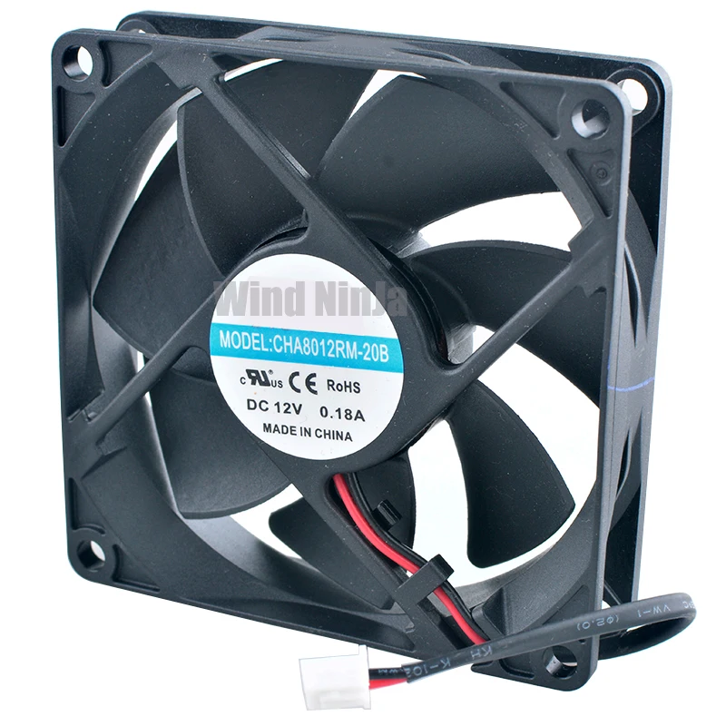 CHA8012RM-20B 8cm 80mm fan 80x80x20mm 8020 DC12V 0.18A 2pin 2150rpm Cooling for inverter power supply