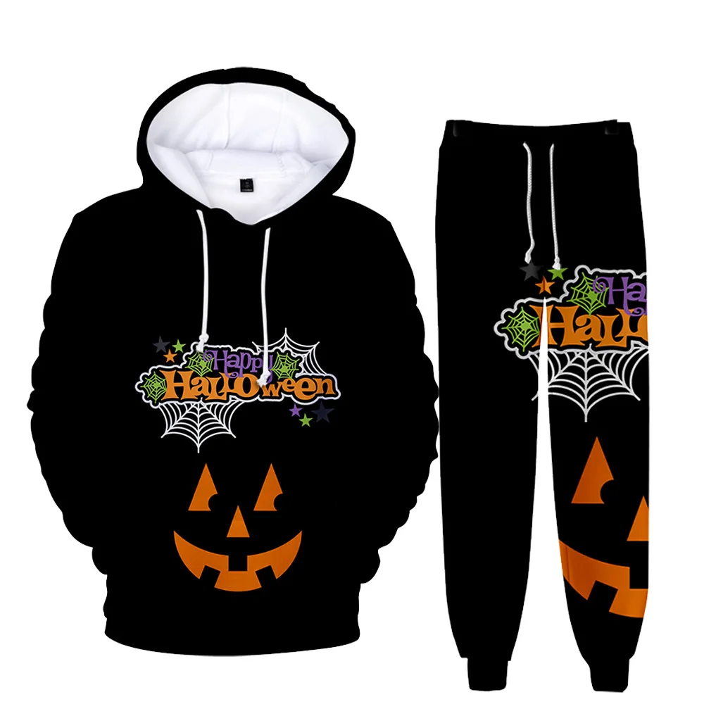 

Creative Novelty Halloween 3D Print Sweatshirt Sweatpants Suit Men/Women Hoodies+ Trousers 2 Piece Set Casual Suit Clothes