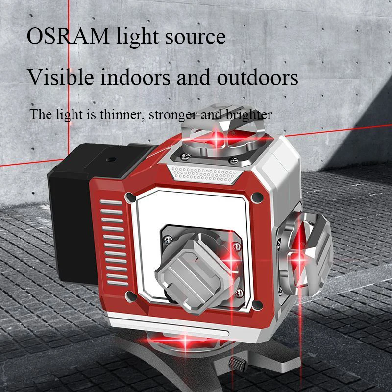 16/12/8 линий 4D лазерный уровень с красной линией 360 ° Самовыравнивающийся