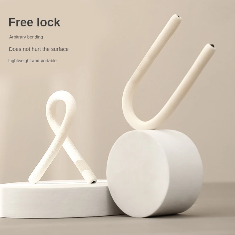 

Flexible Bendable Hook Free Lightweight Storage Hanger Hooks Rack for bundled Cable Ties Temporary Padlock Cell Phone