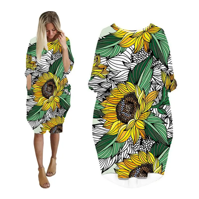 

Платье-миди женское с длинным рукавом, модная повседневная одежда в Корейском стиле, винтажная одежда большого размера, Платье оверсайз, на ...