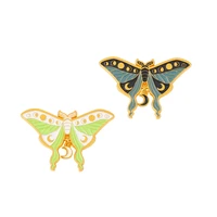 new alloy animal insect brooch creative cartoon cute sun and moon butterfly shape enamel badge lapel pin