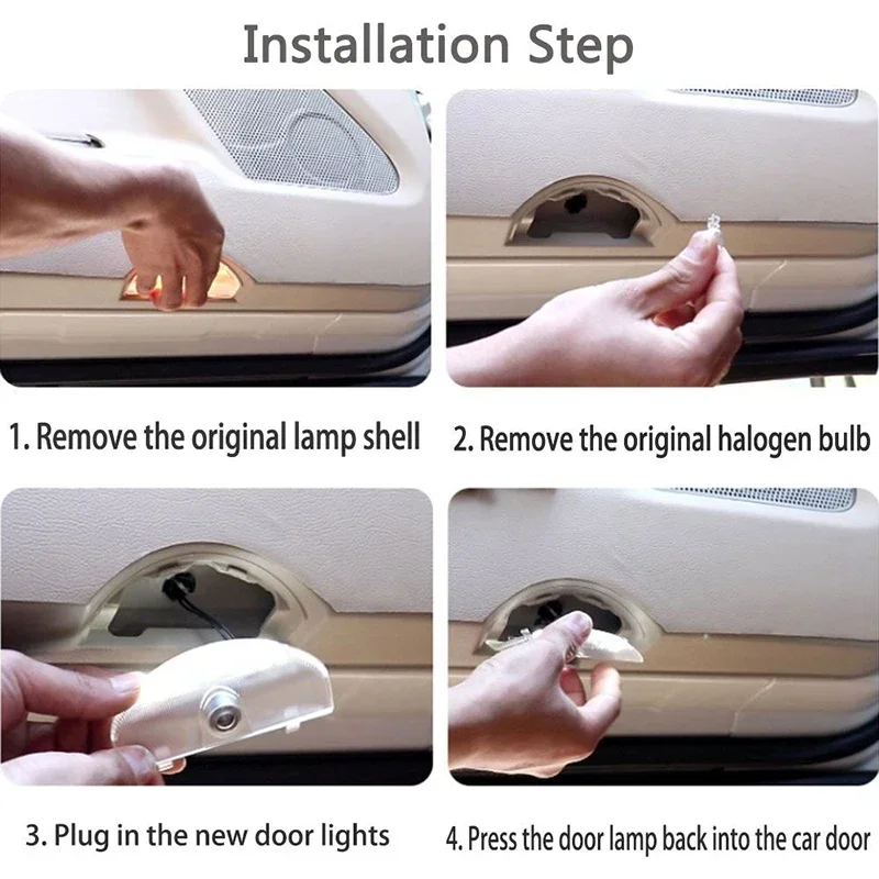 2 шт. Светодиодные проекторы для дверей автомобиля Mitsubishi Pajero 2008-2020 Grandis 2009
