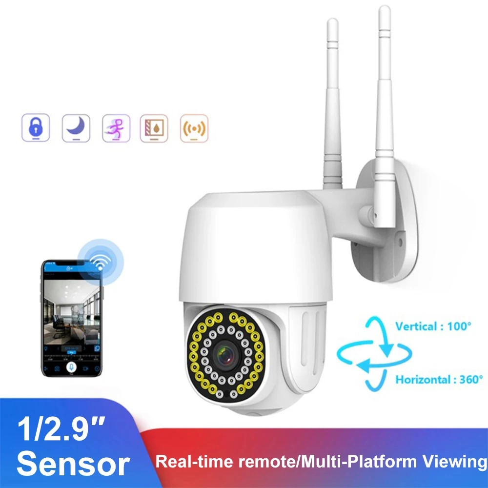 

1080P PTZ Outdoor Wireless IP Camera 2.4GHz WiFi 1/2.9″ Sensor Home Security Surveillance IR Night Vision Zoom Auto CCTV