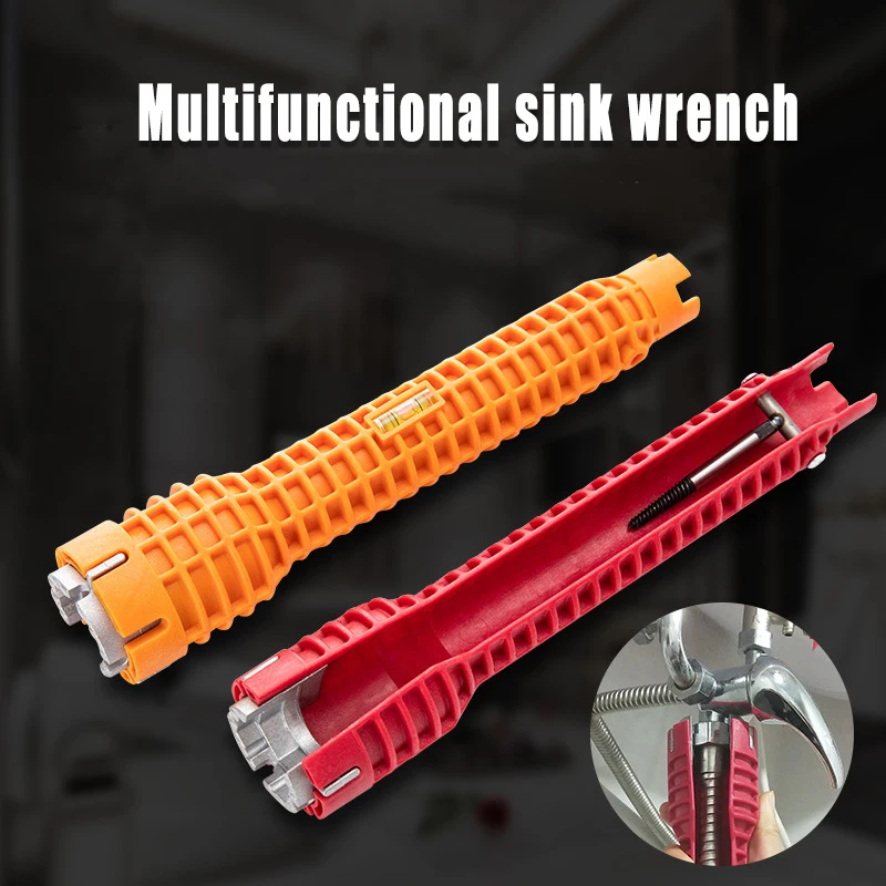

8 In 1 Flume Magic Wrench Sink Faucet Plumbing Tools Magic Wrench 8 in 1 Multifunctional English Key Repair Plumbing Wrench Tool