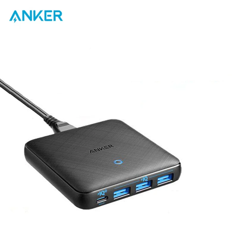 

Anker 65W 4 Port PIQ 3.0 & GaN Fast Charger Adapter PowerPort Atom III Slim Wall Charger with a 45W USB C Port