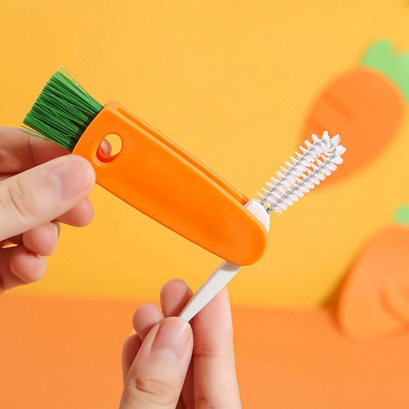 

1PC Three-in-One Cup Lid Cleaning Brush Household Kitchen Multifunctional Folding Mini All-round Creative Cleaning Brush