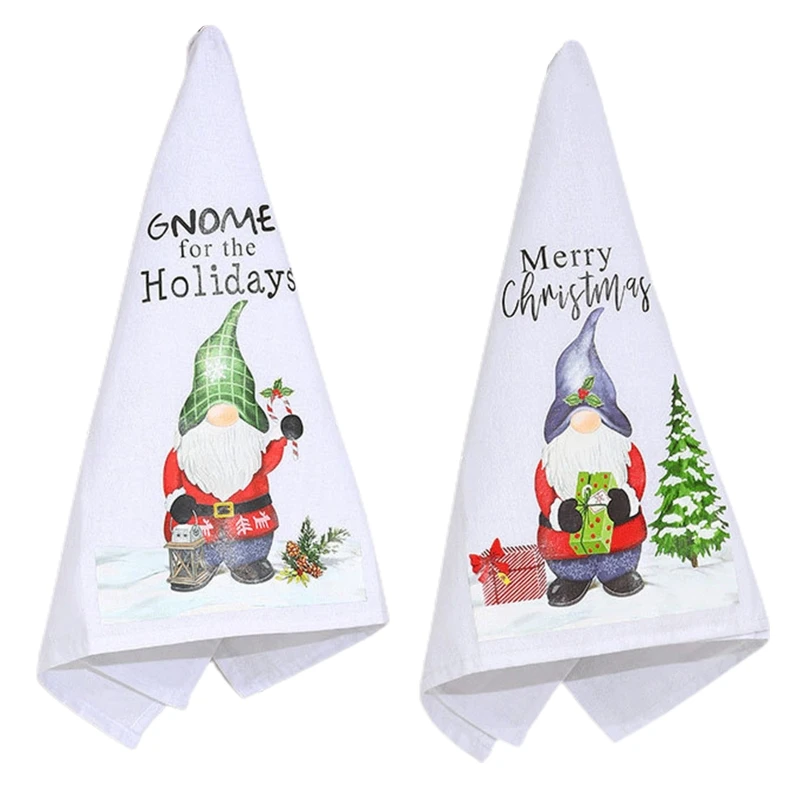 

Christmas Hand Towel Cute Hat Gnome Dish Towels Dishwashing Cloth for Home Kitchen Bathroom Wipe Hands Napkin