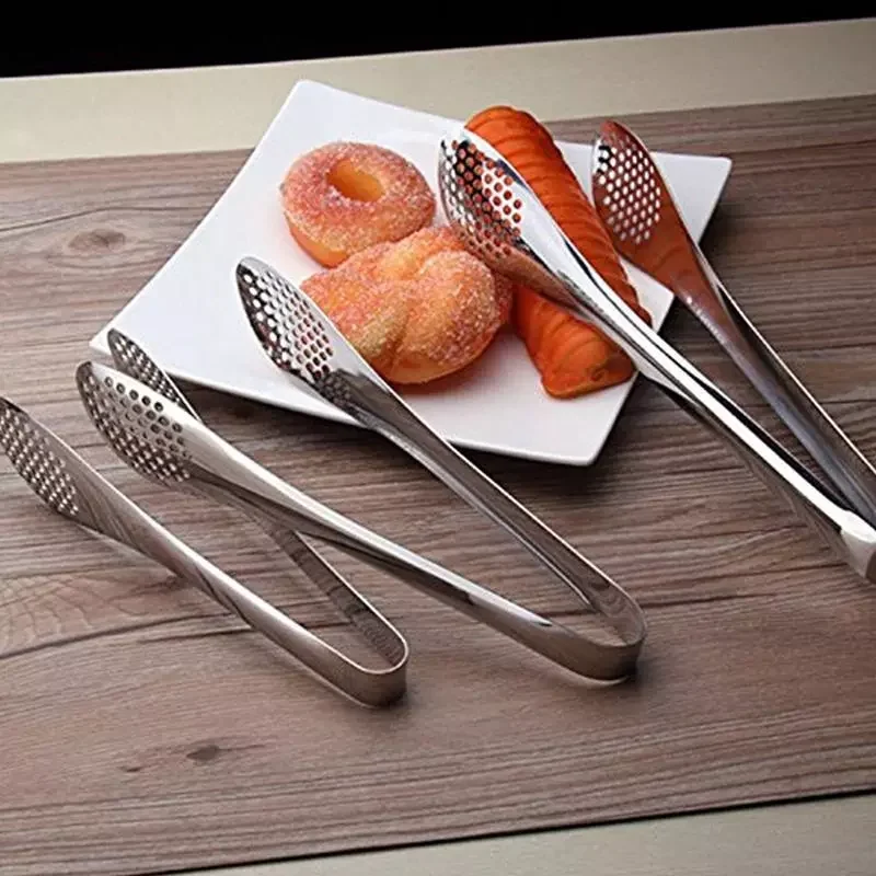 

2022New Stainless Steel Food Tongs BBQ Kitchen Cooking Food Serving Buffet Utensil Clip Thickened Steak Clip Bread and Food Tong