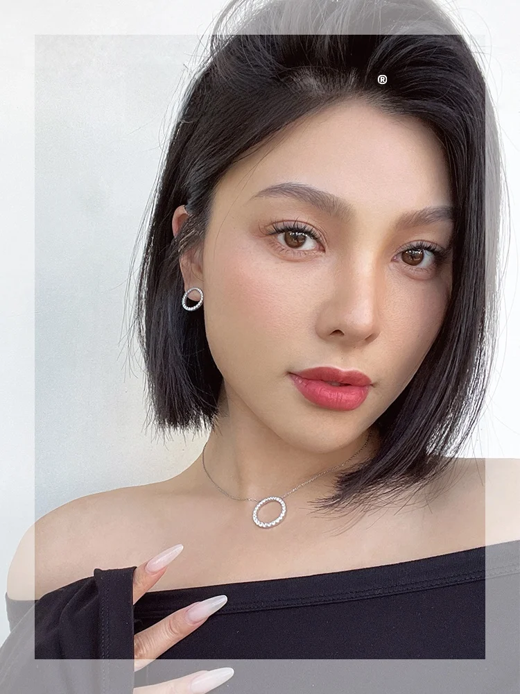 Серьги-гвоздики Rawness Star Rail полные кристаллов круглые серьги из стерлингового