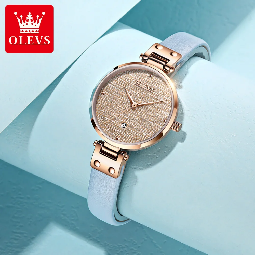 

OLEVS luxury brand Women Watch Fashion Casual Leather Belt Watches Simple Ladies Small Dial Quartz Clock Dress Wristwatches 5887