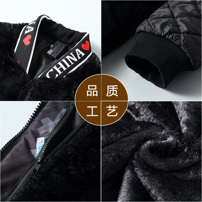 180KG Men Parka Winter Plush Liner Loose Jacket Men Plus Size 12XL 11XL 10XL Fashion Thickened Three Piece Print Coat Outerwear