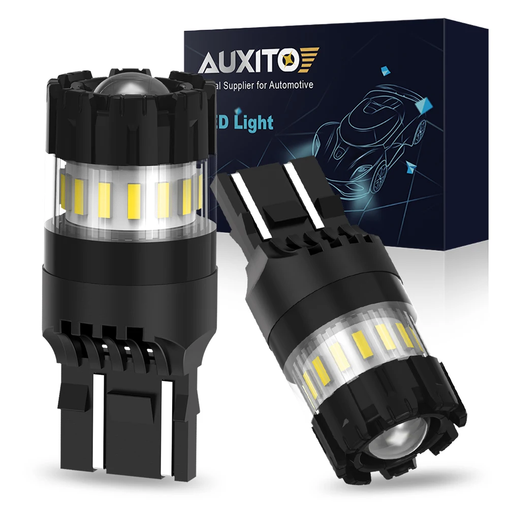 

AUXITO 2X T20 W21/5W 7440 7443 светодиодсветильник лампа Canbus для benz Honda Hyundai Seat W21W WY21W светодиодный ная лампа 12 В 6000K белый супер яркий DRL