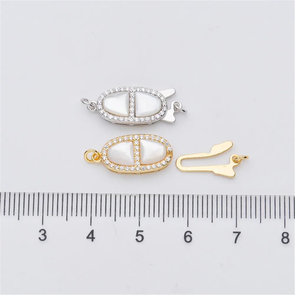 S925 Sterling silver Pearl necklace ending buckle multi hanging flower shaped connection buckle diy first accessories