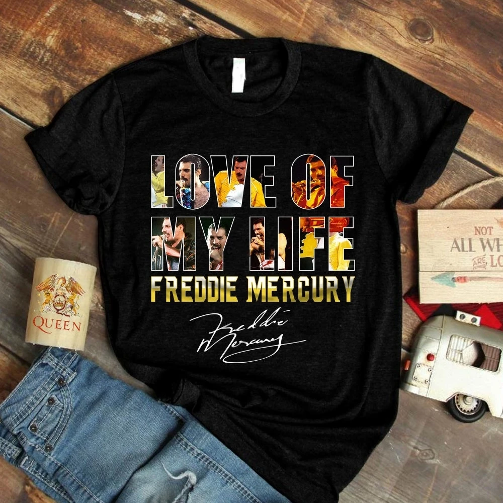 

Freddie Mercury T Shirt Freddie Mercury Love Of My Life Signatures T Shirt Queen Band T Shirt
