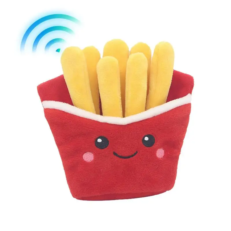

Pet Hamburger Chew Toys Soft Molar Toys With Hamburger Shaped Food Design And Sound Effect Simulation French Fries Soft Plush To