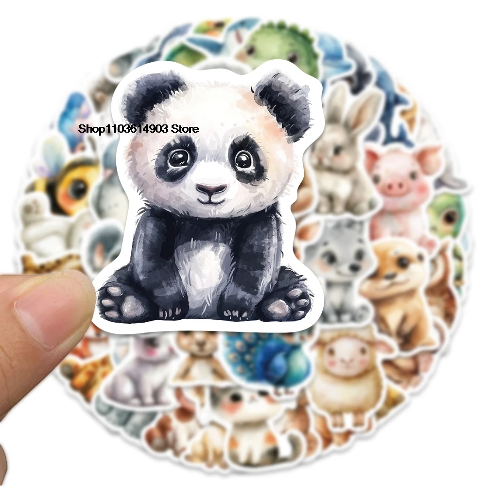 50 шт. водонепроницаемые наклейки на стену из ПВХ в виде животных