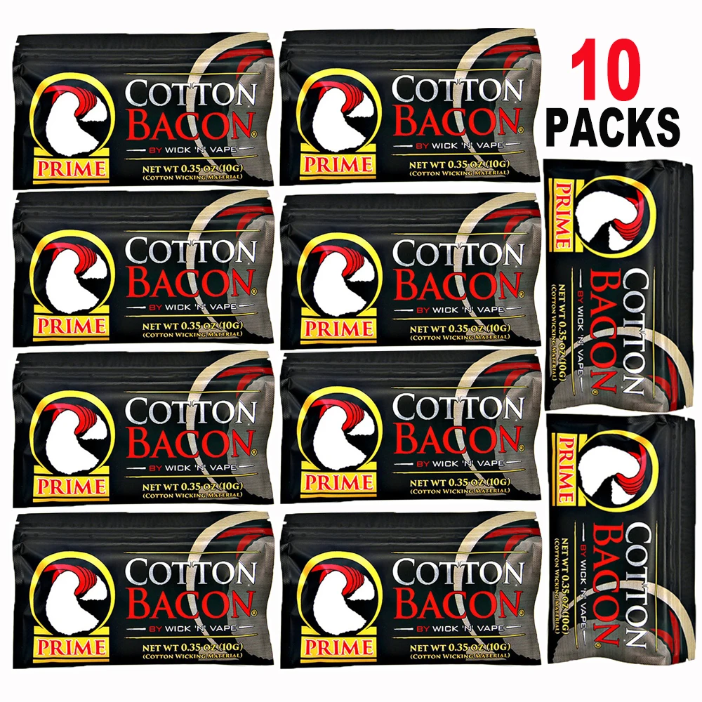 10 упаковок 100% 2 0 органический хлопок бекон портативный Премиум для Zeus X RTA Kylin BSKR Dead