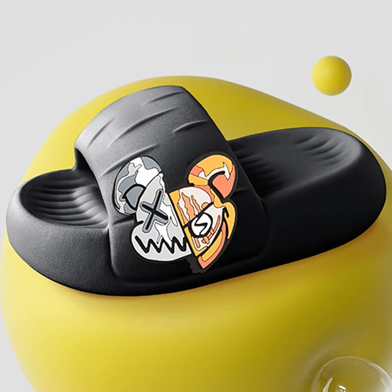 Thick Sole Men Slippers Sense of Luxury Personality Graffiti Slides Bathroom Beach Indoor Sandals 2022 Summer Couple Cool Woman