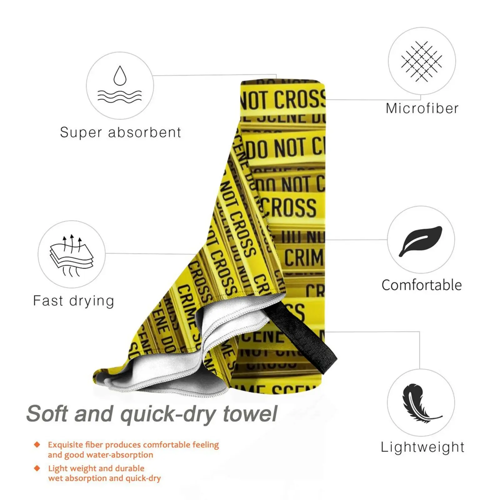 Банное полотенце на заказ желтая лента для полиции расследований убийц крестов |