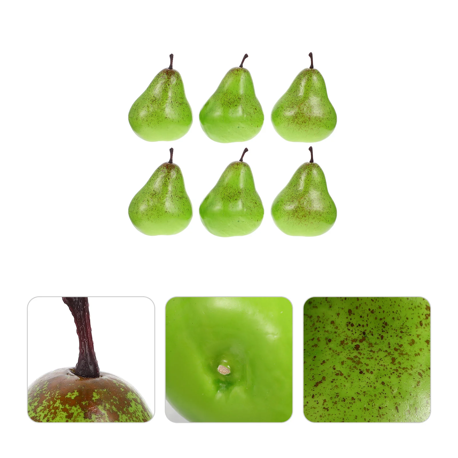 

6pcs Desktop Pear Decors Multi-function Mini Pear Decorative Fake Pear Photo Supply