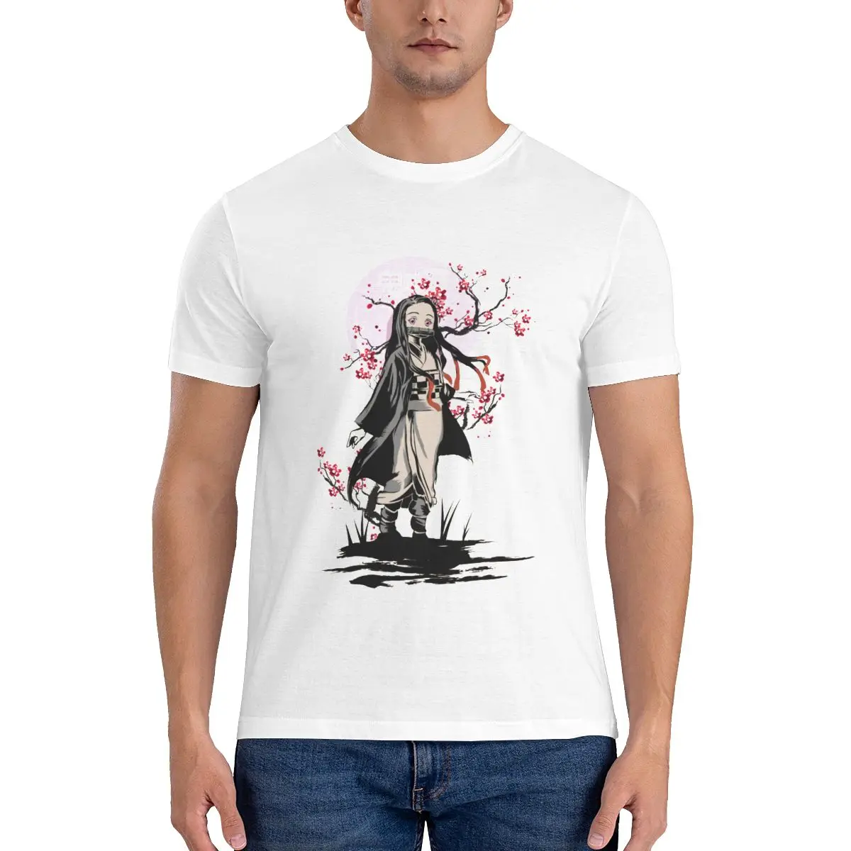 

Базовая футболка для девушки с демоном Nezuk0, 100% хлопок, футболки с рассекающим демонов, новинка, футболка для мужчин, летние футболки Y2K с забавным принтом