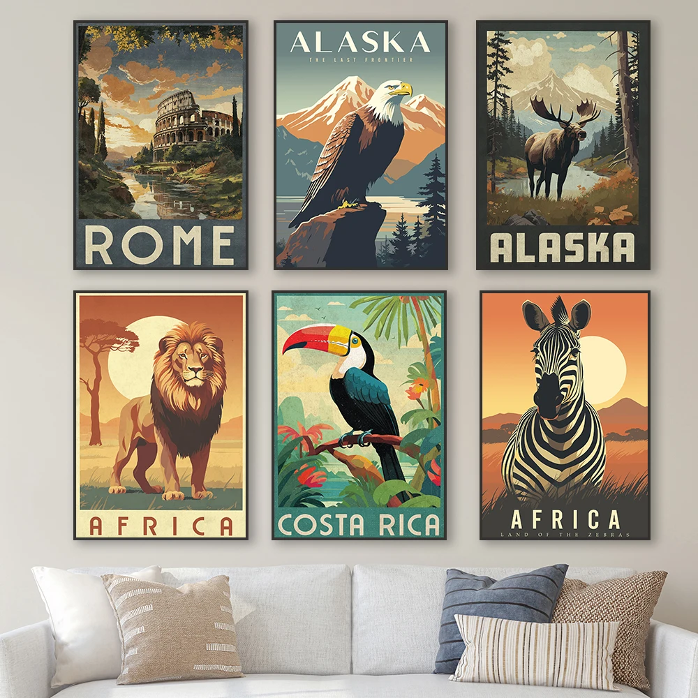 MINISO Винтажный туристический постер