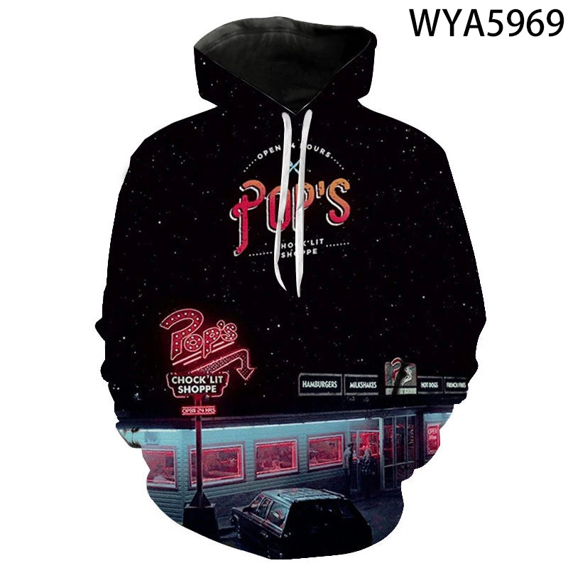 

2023 New Riverdale Men Women Long Sleeve Fashion Hoodies 3D Printed Sweatshirts Pullover Plus Size Streetwear Cool Coats 6XL