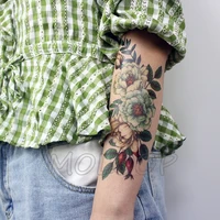 colorful rose flowers tattoo sticker lady new waterproof temporary plant element body art hand foot for girl women men kid