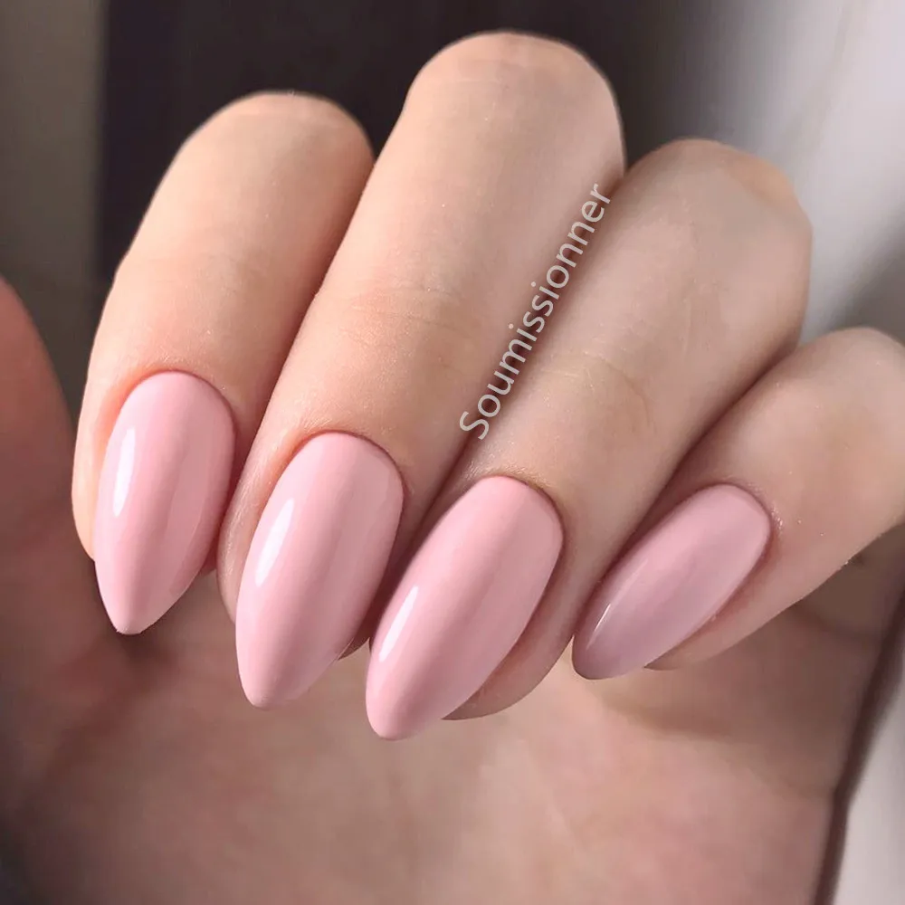 

24Pcs Lotus Pink Press On False Nails With Jelly Glue Artificial Short Stiletto Fake Nails DIY Salon Tips Manicure Tools