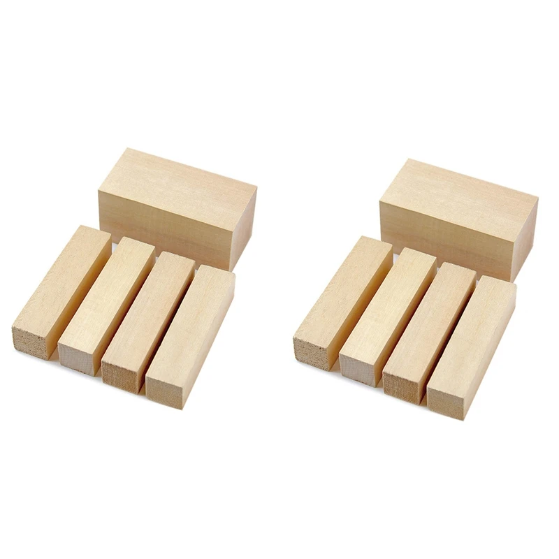 

BMBY-10 Pcs Carving Wood Blocks Whittling Wood Blocks Basswood Carving Blocks Unfinished Soft Wood Set For Carving Beginners