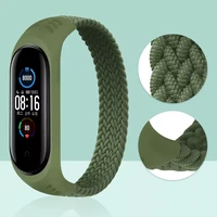 nylon braided solo loop strap for xiaomi miband 3 4 5 6 universal bracelet belt wristband for xiaomi mi band 6 5 4 3 watchband