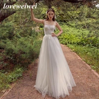 loveweiwei elegant a line lace spaghetti strap prom dresses fashionable appliques backless tulle evening dresses floor length