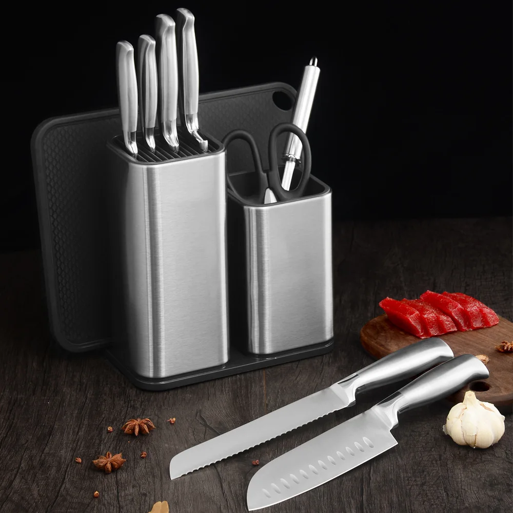 

NEW Knife Stand Holder For Kitchen Knife Stainless Steel Knife Holder Stand Block High End Kitchen Accessories