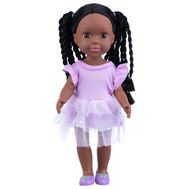 

14 inch/35cm American girl trendy baby pink black long braided doll