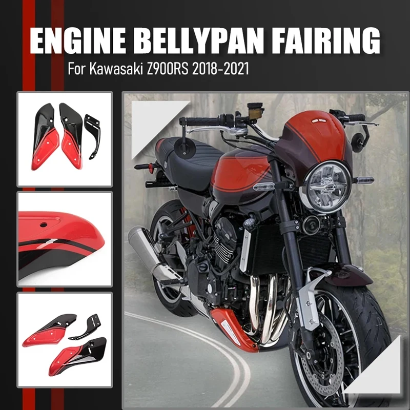 

Motorcycle Belly Pan Lower Fairing Chassis Engine Guard Cover Protector for Kawasaki Z900RS 2018-2021