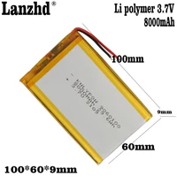 3 7v li polymer lithium rechargeable battery li ion battery for gps phone dvd mp4 mp5 led lamp lipo cell 100609mm 5000mah