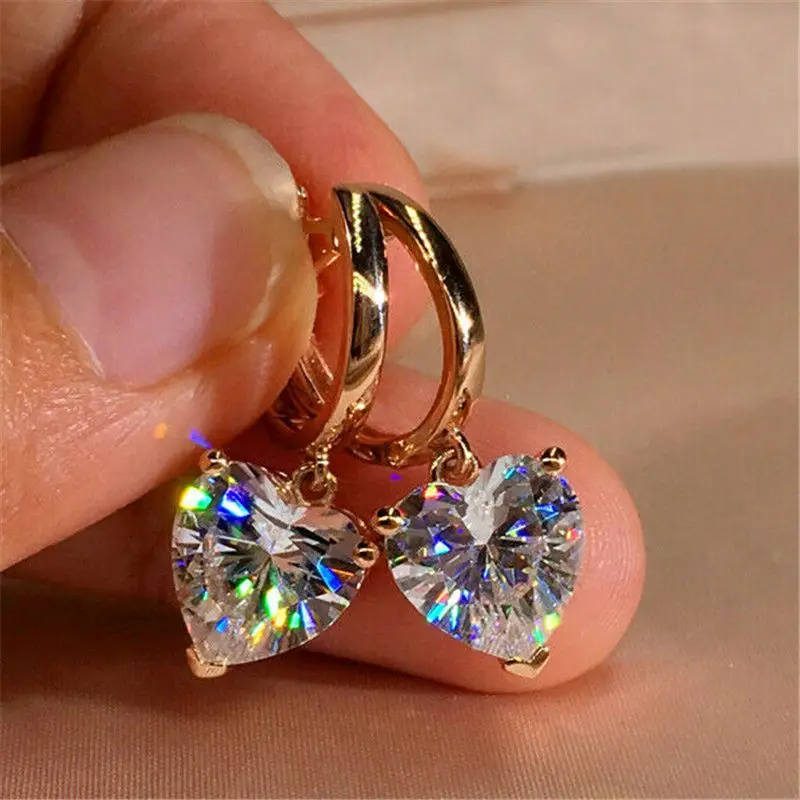 

925 Silver,Rose Gold Drop Earrings for Wedding Women Luxury Cubic Zirconia Gifts