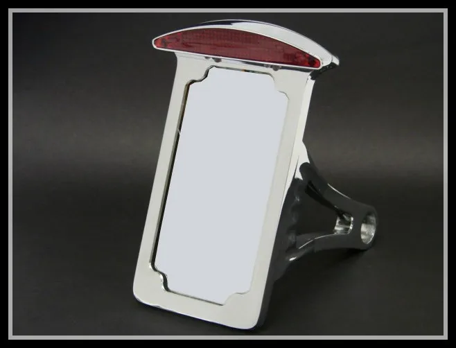 

Chrome Side Mount Vertical License Plate Tail brake light for Harley Softail Tag