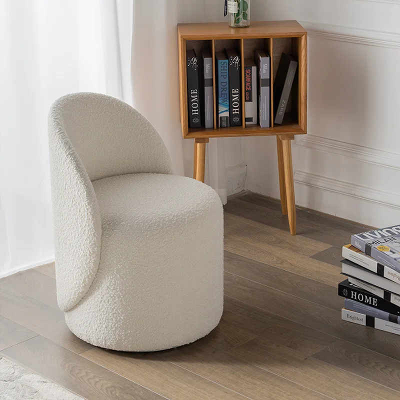 

European Round Stool Chair Armrest Home Pad Vanity Bar Stool Chair Office Design Sillas Para Sala De Estar Bedroom Furniture