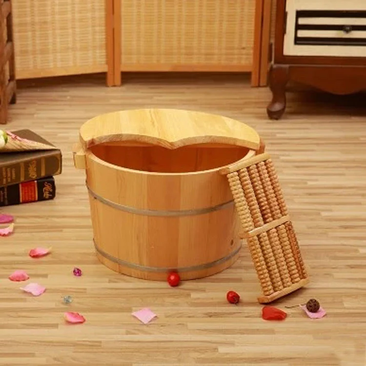 

Ванночка для ног из натурального дерева, деревянная ванночка для ног с массажером