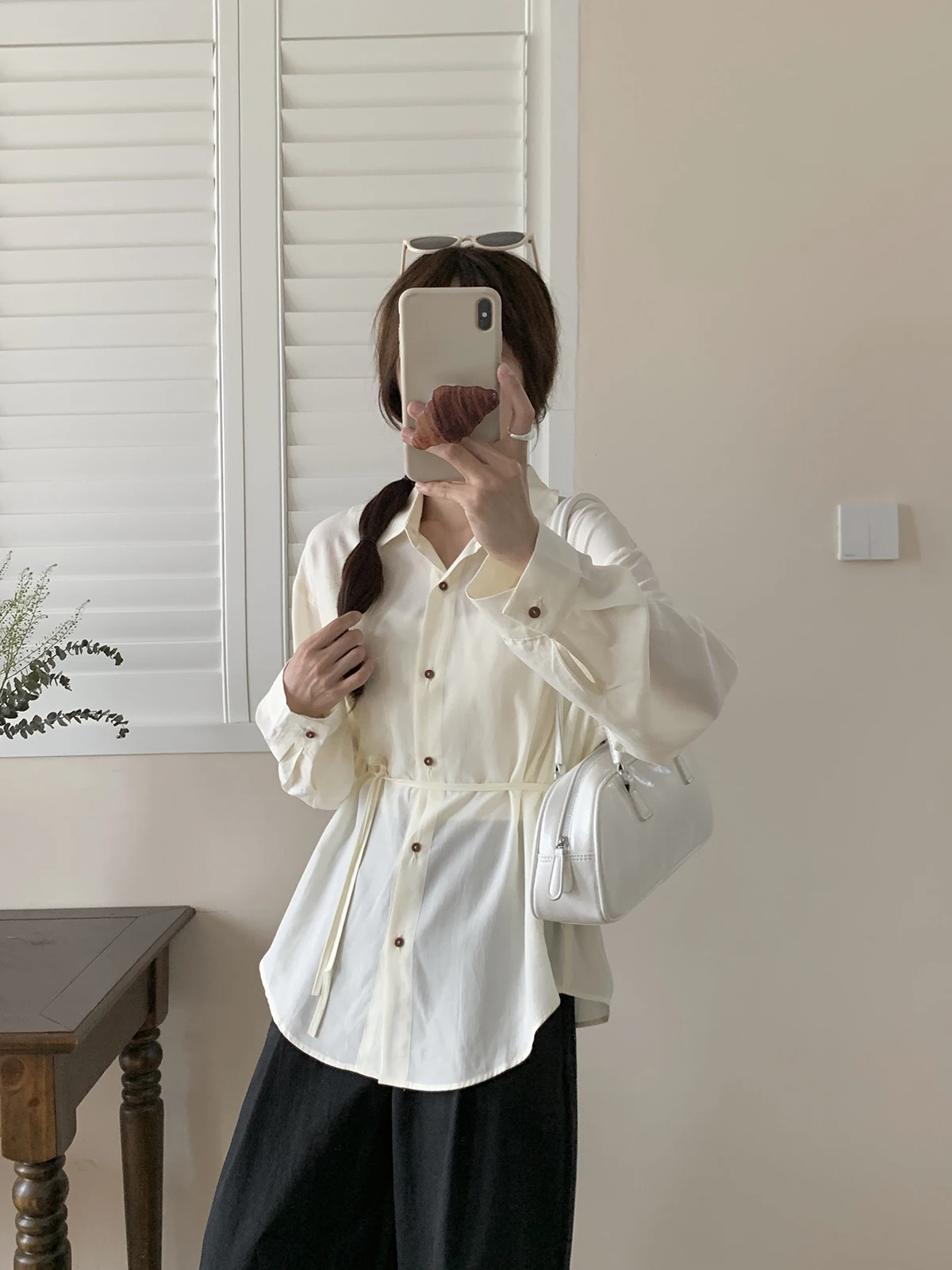 Xinmonlee French sle Повседневные темпераментные рубашки с длинными рукавами и защитой от