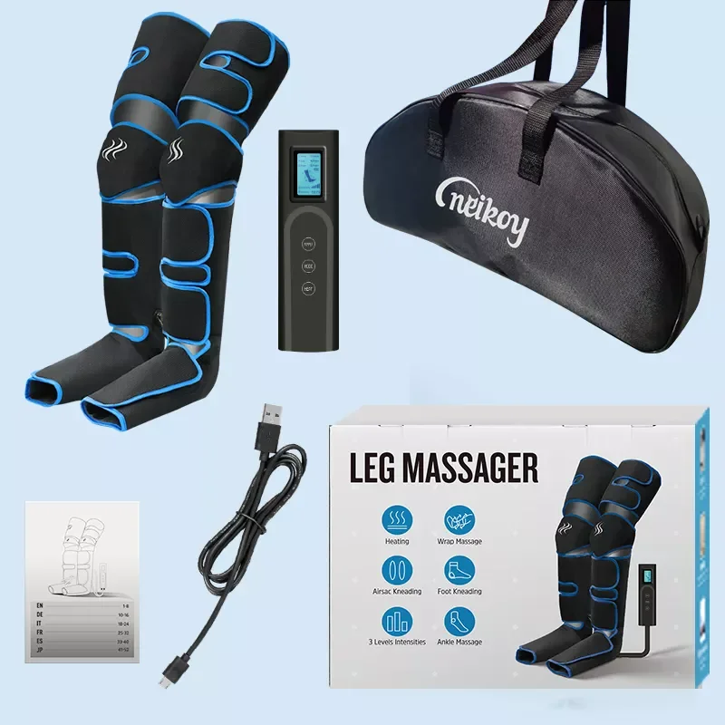 

2022 New Leg Air Compression Massager Heated for Foot and Calf Thigh Circulation 6 Modes 3 Intensities USB Version with Bag