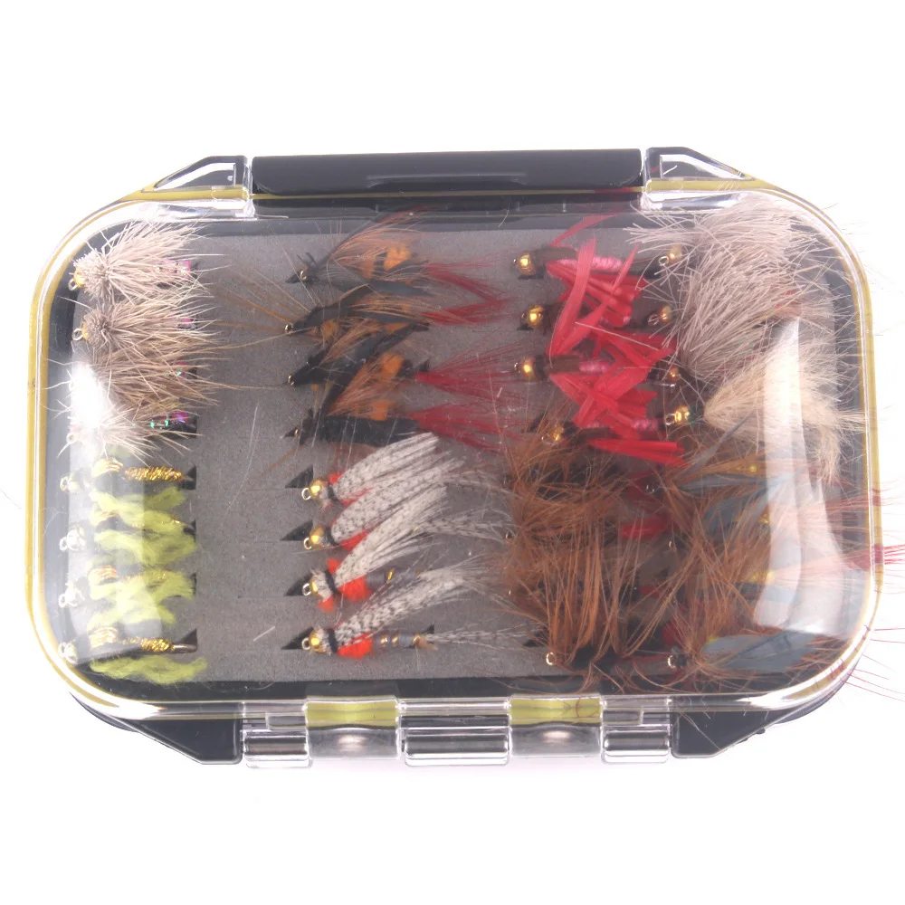 

64pcs Fly Fishing Flies Fly Fish Lure Kit Fly Fishing Gear Biomimetic Insect Lures with Fly Box