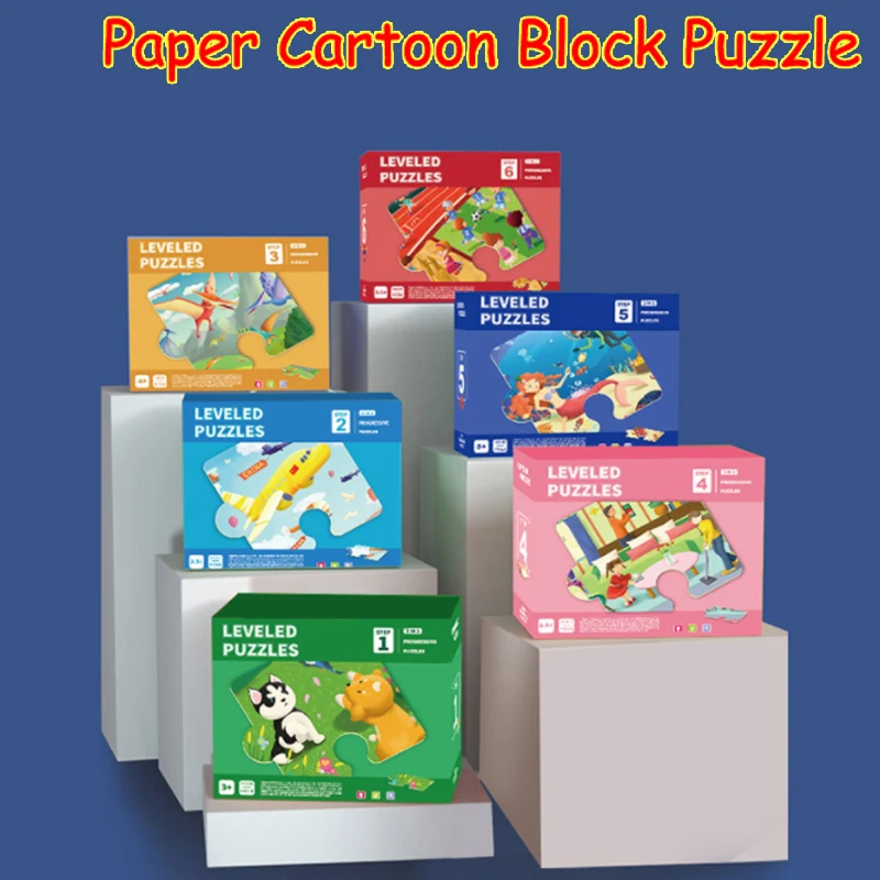 

Children‘s Paper Cartoon Puzzle Block Puzzle Enlightenment Early Education Toys For Boys And Girls 3-8 Years Old