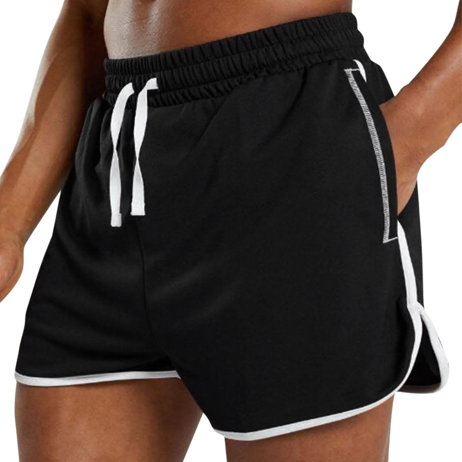 

Summer Sport Splice Shorts Men Casual Shorts Trunks Fitness Workout Beach Shorts Man Breathable Drawstring Gym Short Sweatpants