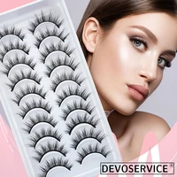 devoservice lashes 10 pairs natural 3d mink lashes thick faux lashes dramatic eyelash extension false eye cils makeup maquiagem