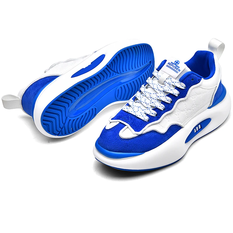 Brand Men Skateboarding Shoes Thick Sole Flat Sneakers Leather Male Luxury Shoes Zapatillas Hombre Rubber Boots Man Sport Shoes