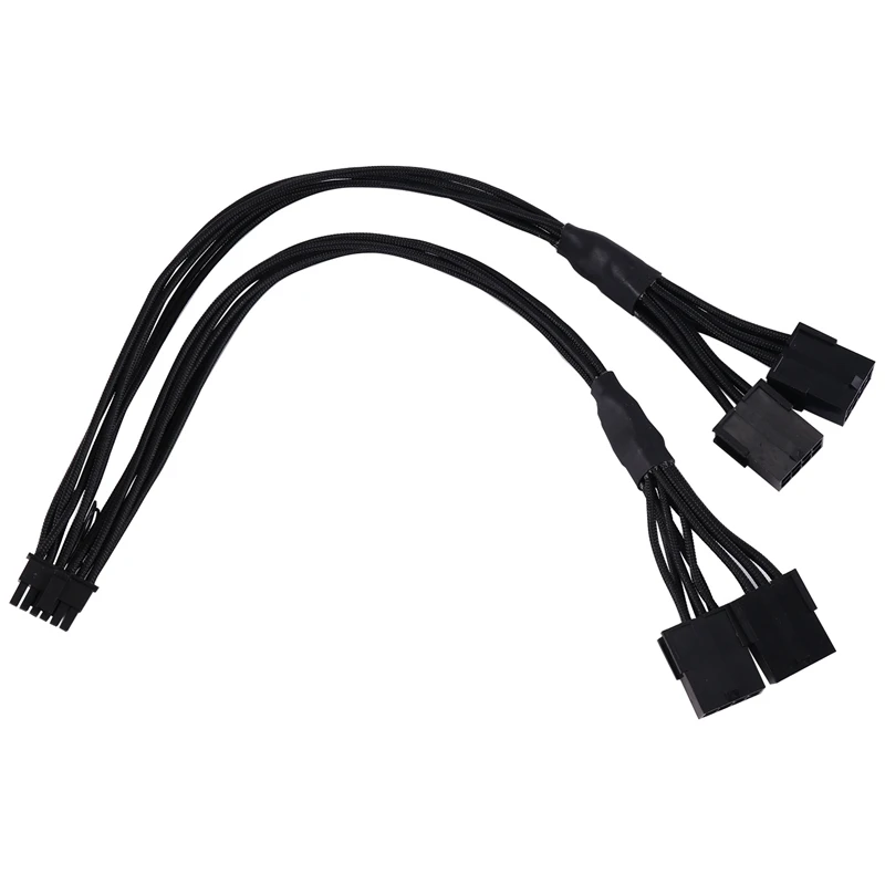 

CI-E 5.0 Extension Cable, 4090 4080 16Pin(12+4) Male To 4X8pin Female 12VHPWR Cable PCIE GPU Power Sleeved Extender Cord